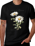Daisy Flower Graphic Tee - Soft Cotton Black T-Shirt
