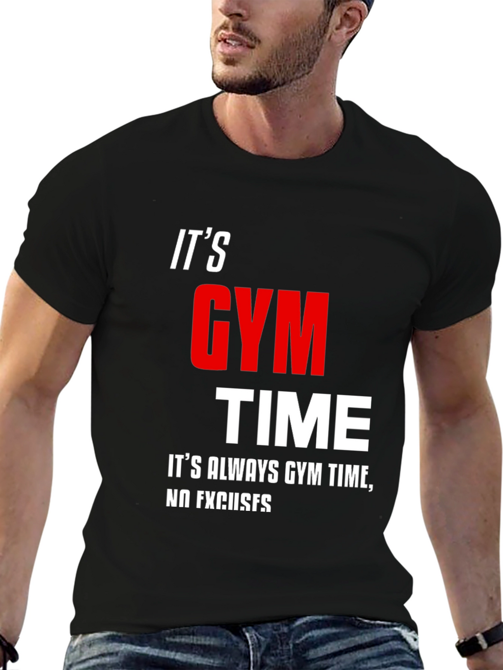 Its Gym Time Black T-Shirt