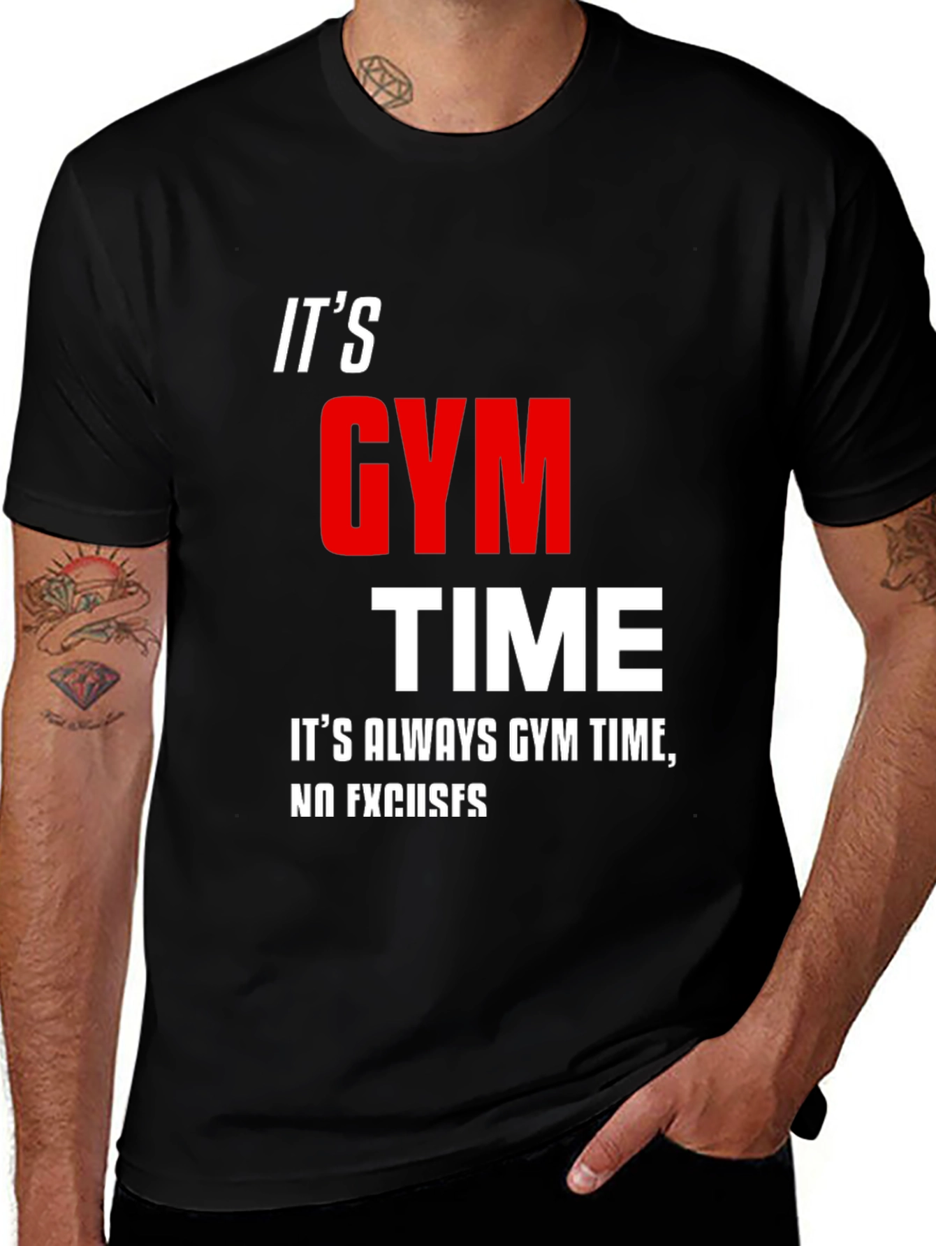 Its Gym Time Black T-Shirt