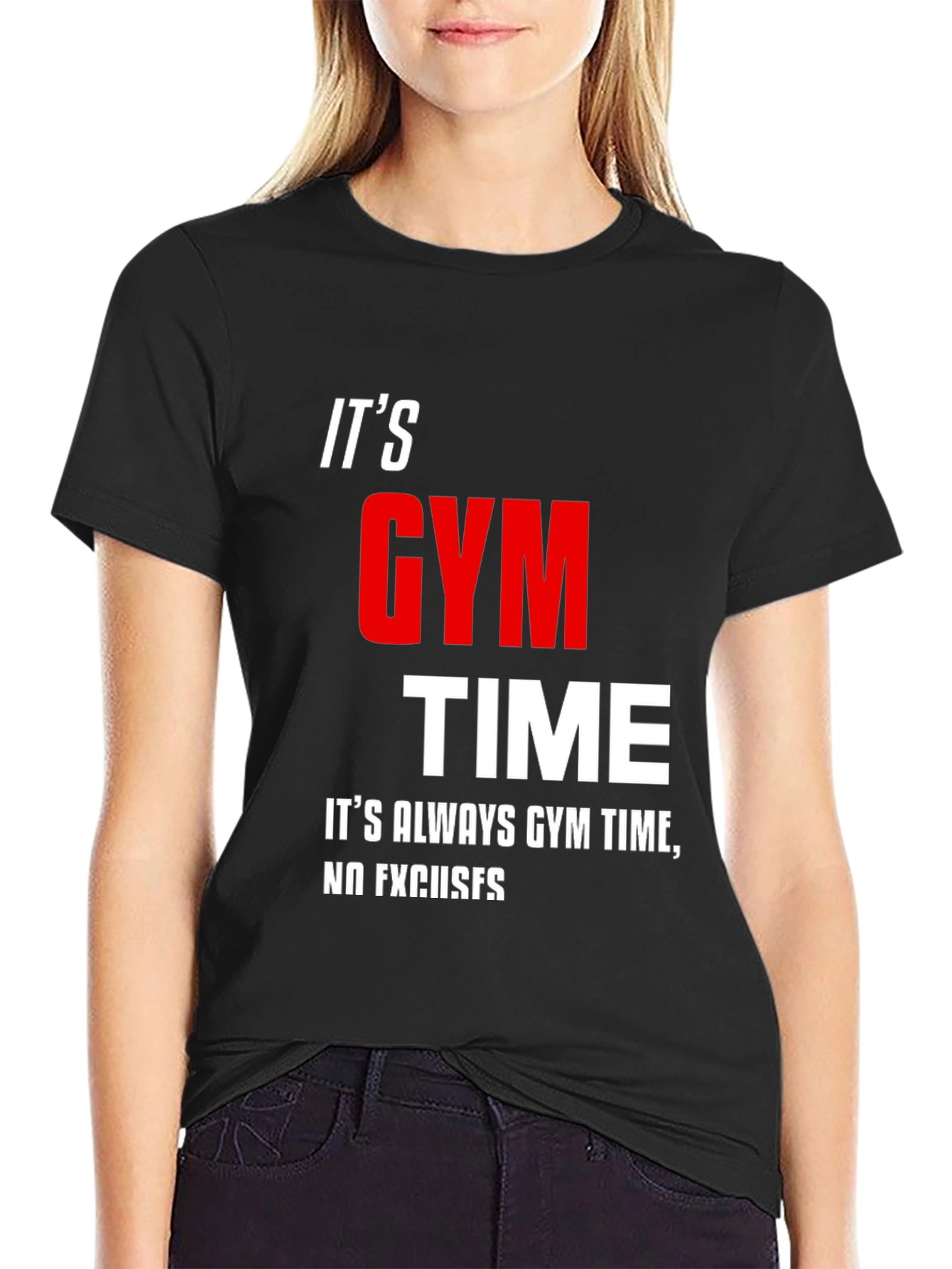 Its Gym Time Black T-Shirt