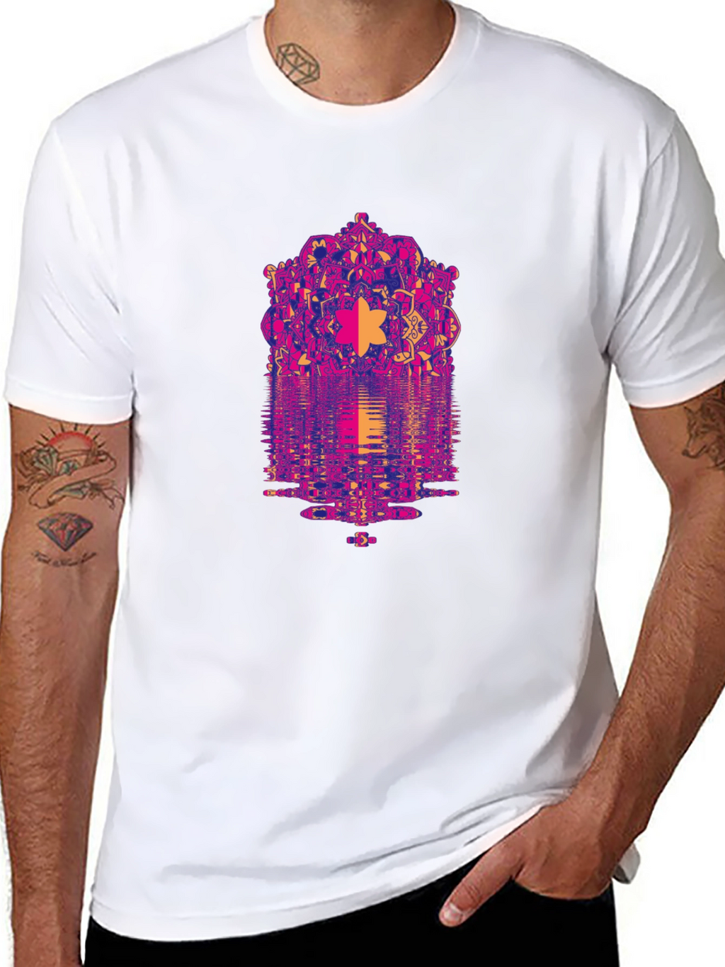 Psychedelic Mandala Reflection Graphic T-Shirt
