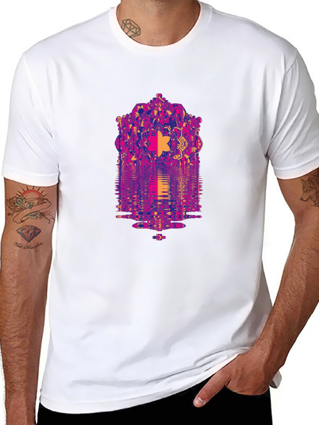 Psychedelic Mandala Reflection Graphic T-Shirt
