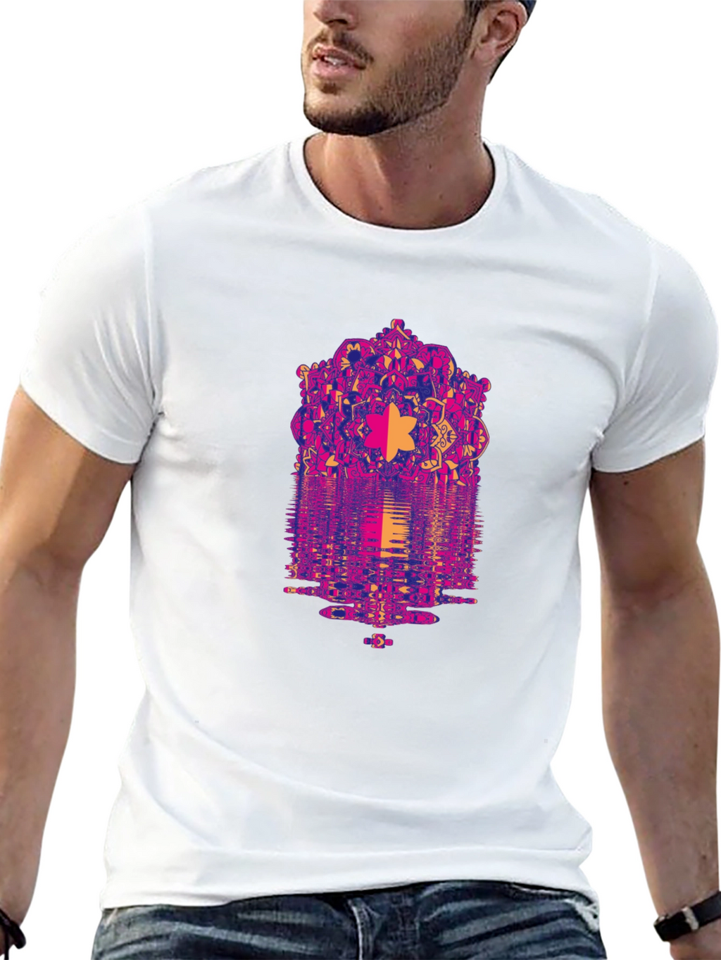 Psychedelic Mandala Reflection Graphic T-Shirt