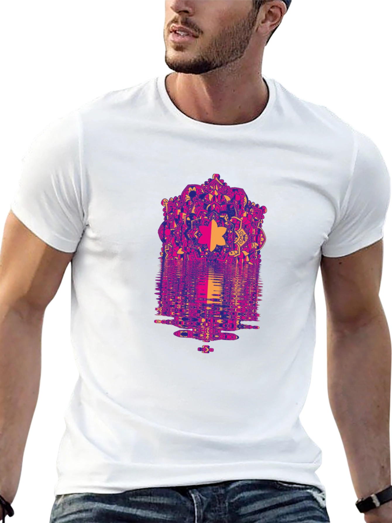 Psychedelic Mandala Reflection Graphic T-Shirt