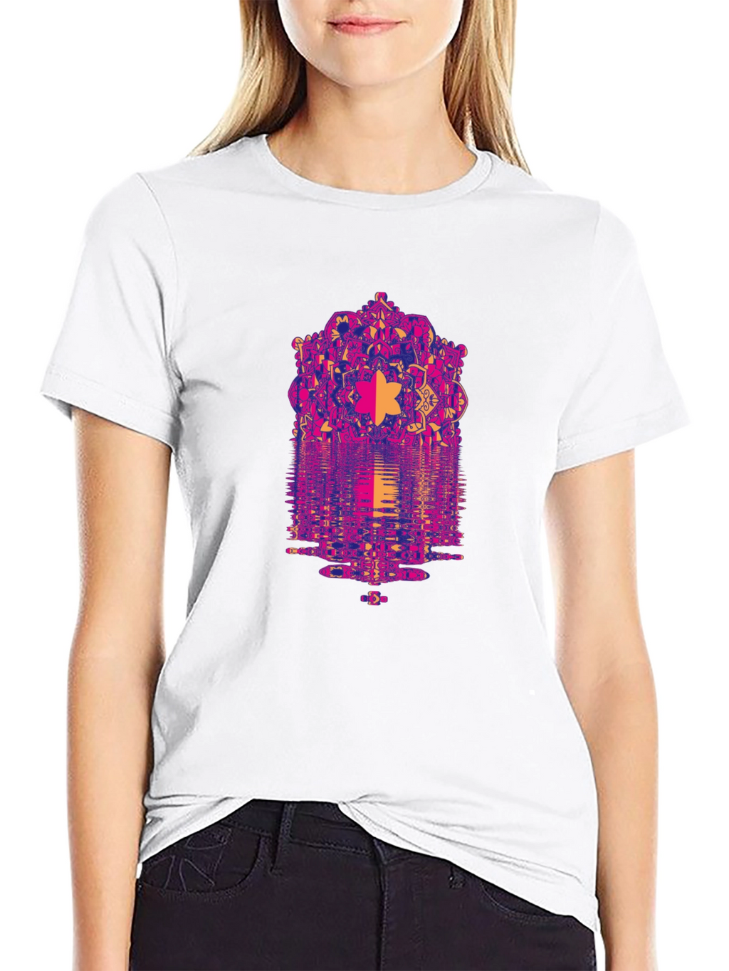 Psychedelic Mandala Reflection Graphic T-Shirt