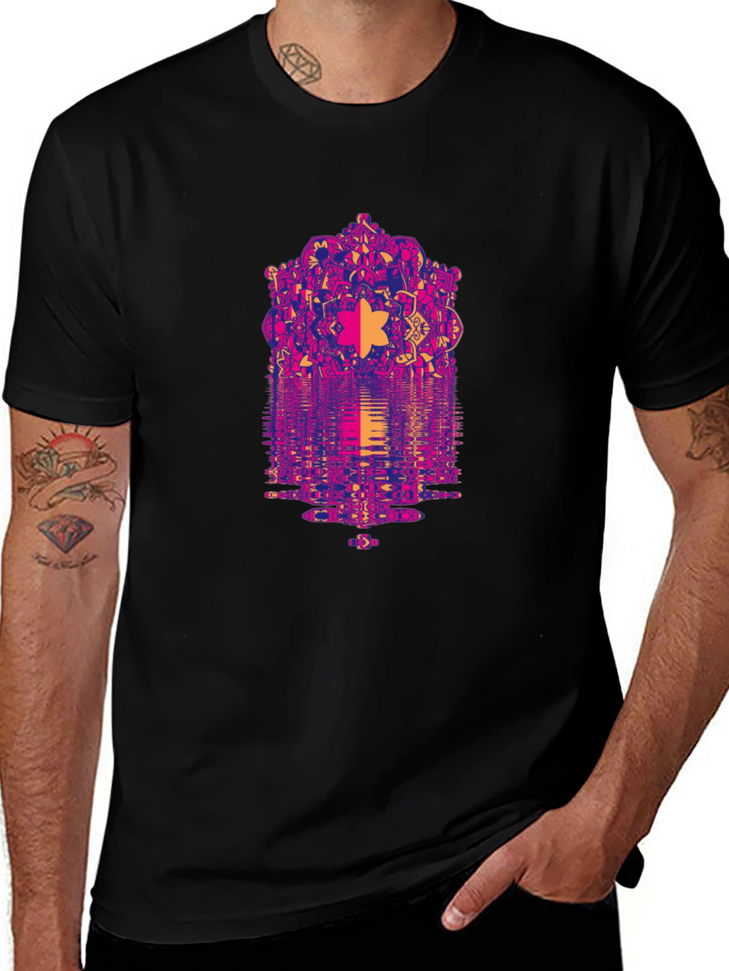 Psychedelic Mandala Reflection Graphic T-Shirt
