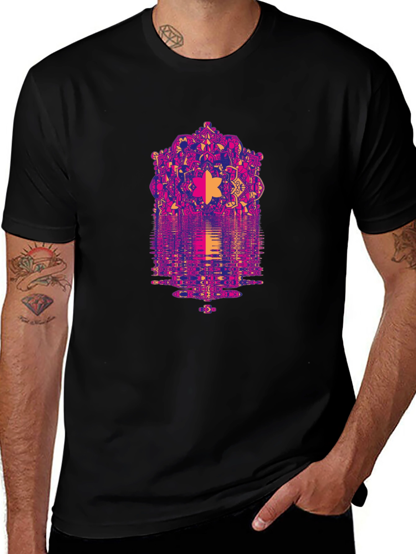 Psychedelic Mandala Reflection Graphic T-Shirt