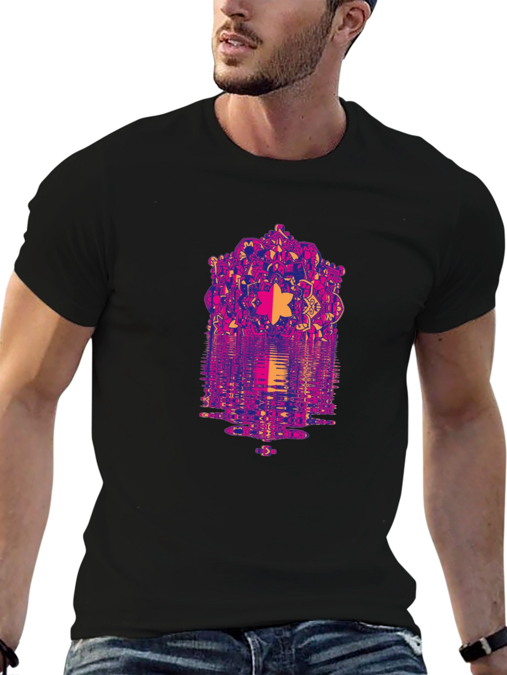 Psychedelic Mandala Reflection Graphic T-Shirt