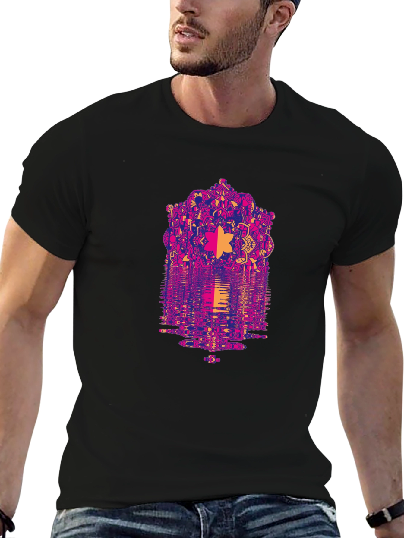 Psychedelic Mandala Reflection Graphic T-Shirt
