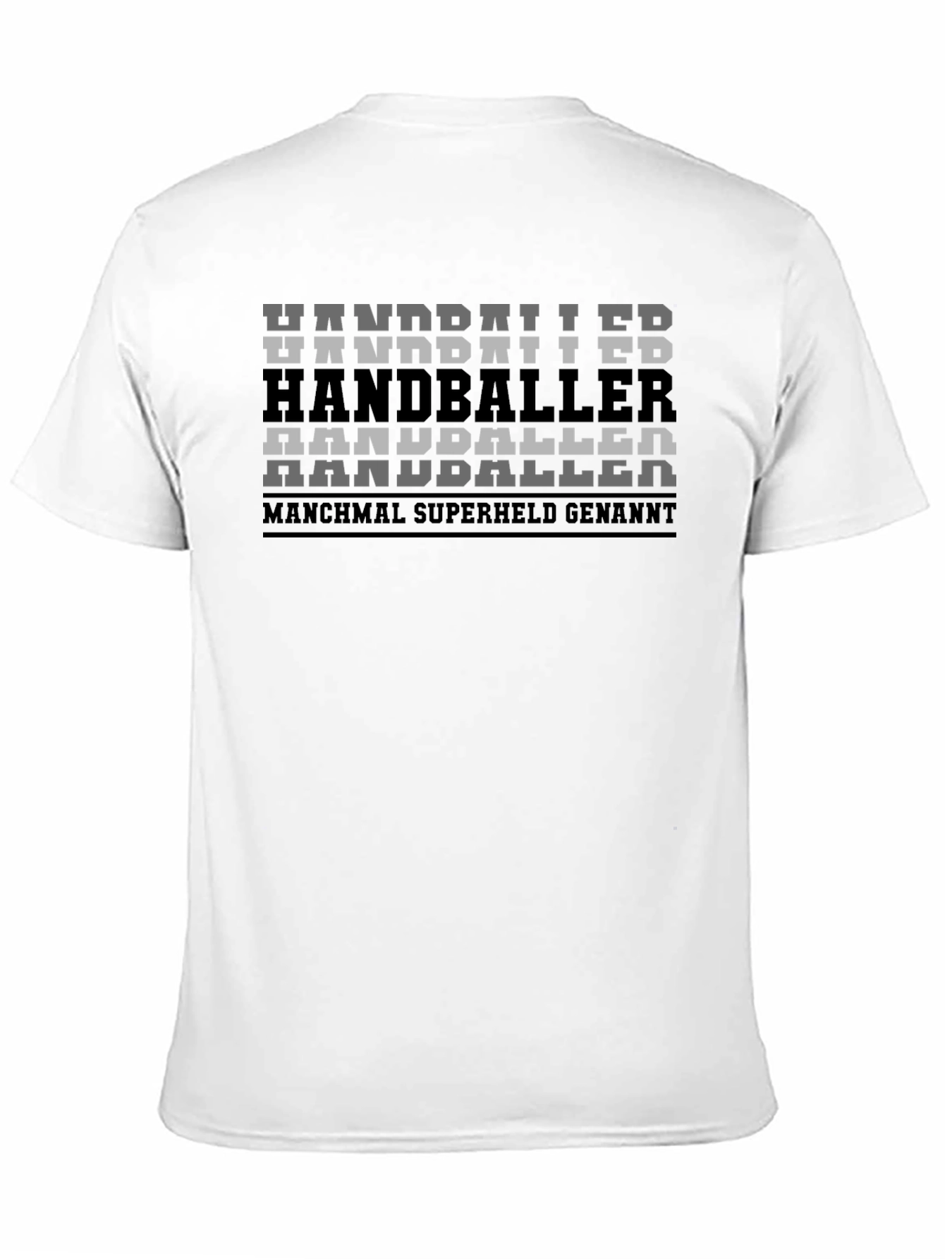 Handball Player Superhero Black Graphic Tee