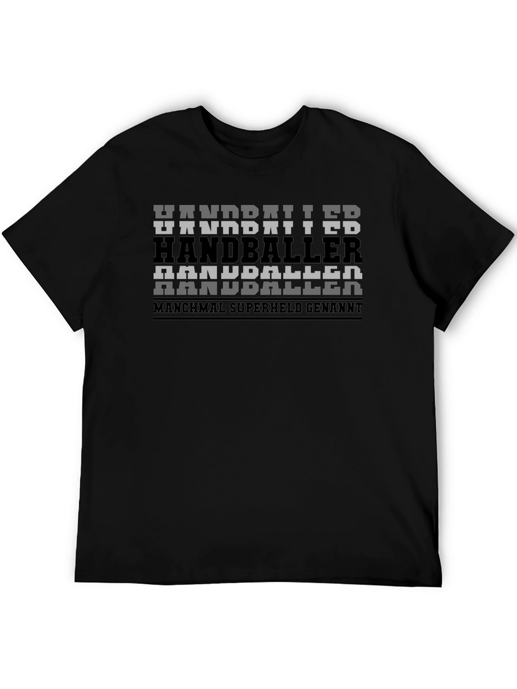 Handball Player Superhero Black Graphic Tee