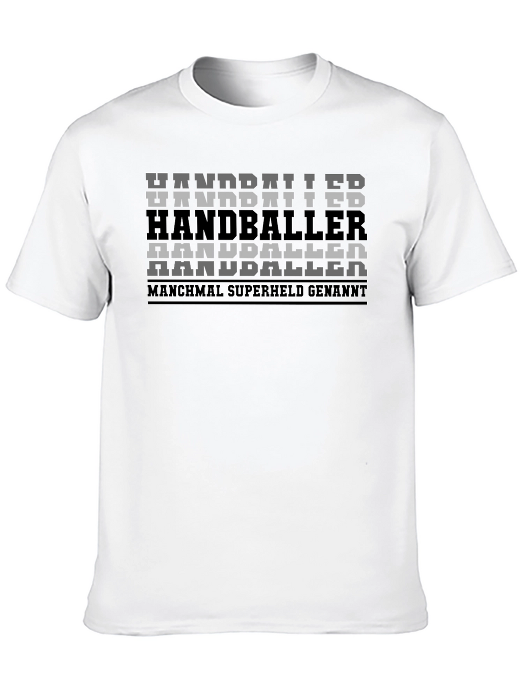 Handball Player Superhero Black Graphic Tee