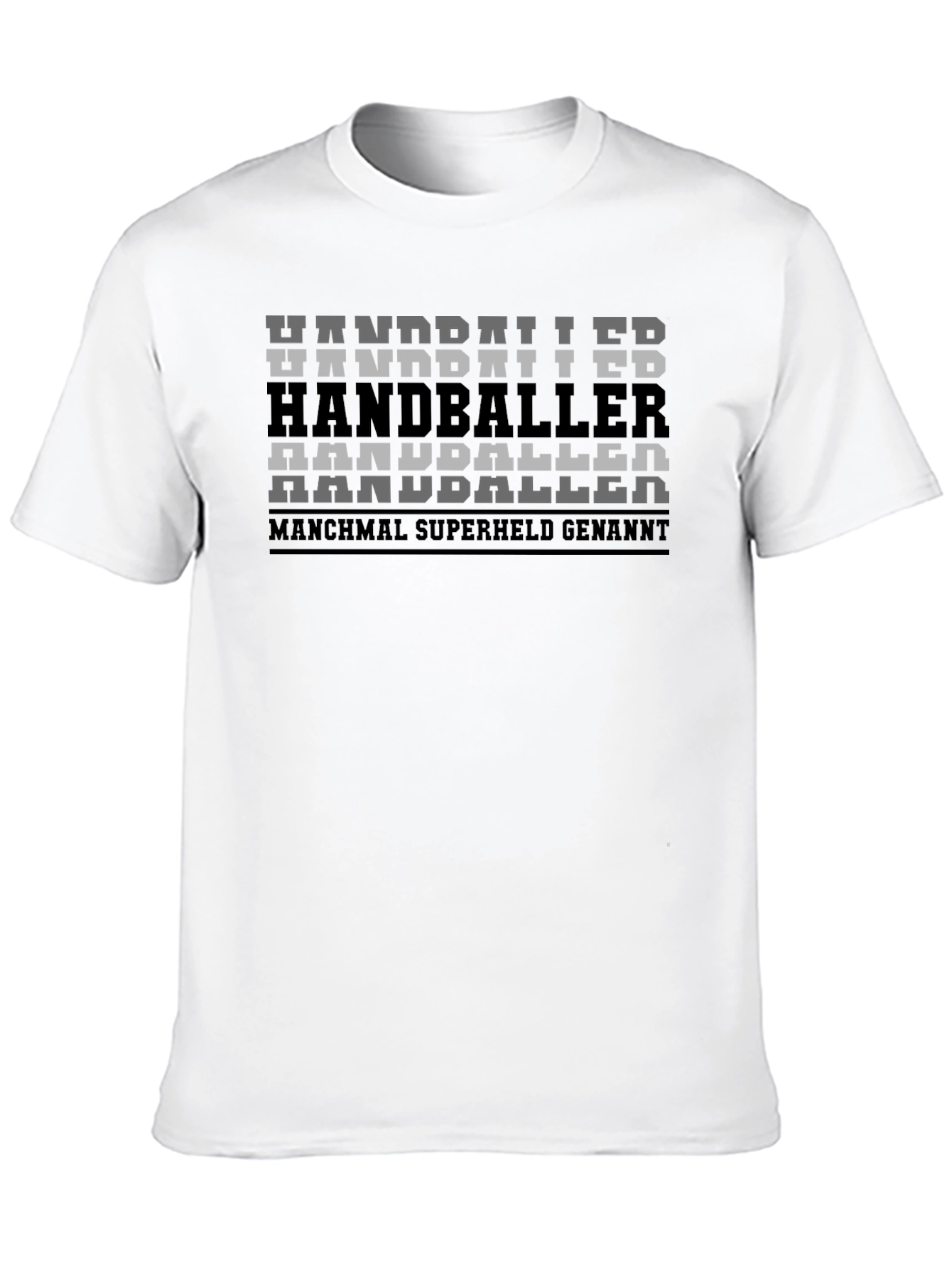 Handball Player Superhero Black Graphic Tee