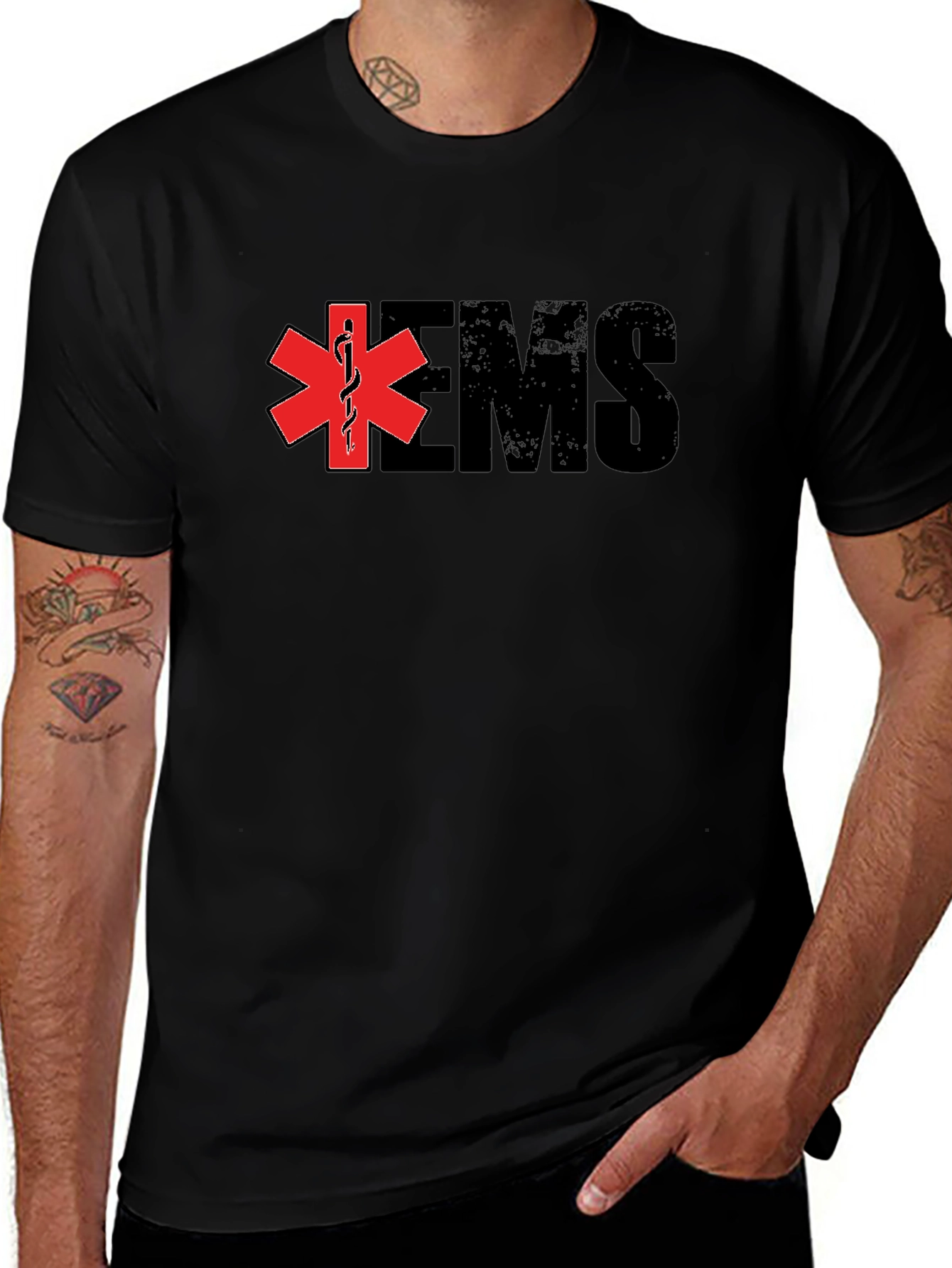 EMS Star of Life Black T-Shirt