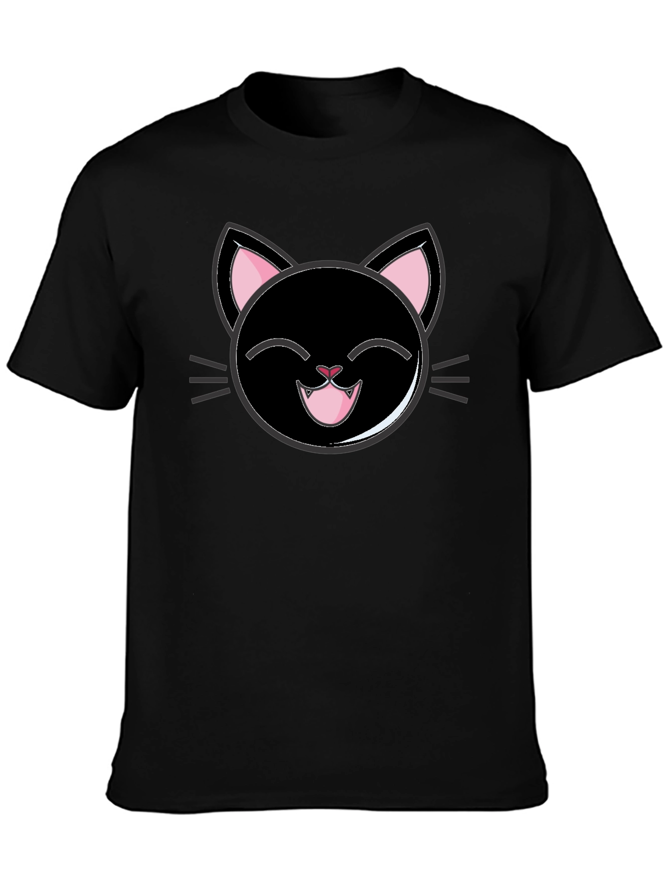 Cute Cartoon Black Cat T-Shirt
