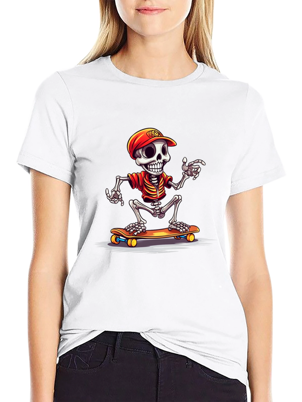 Skeleton Skateboarder Graphic Tee