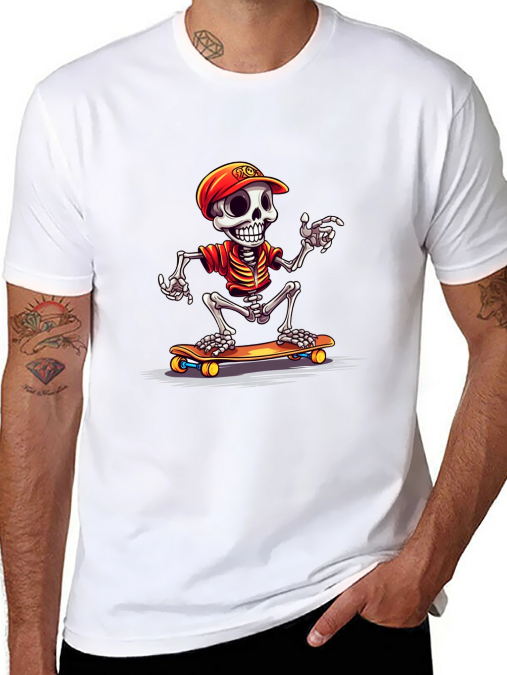 Skeleton Skateboarder Graphic Tee