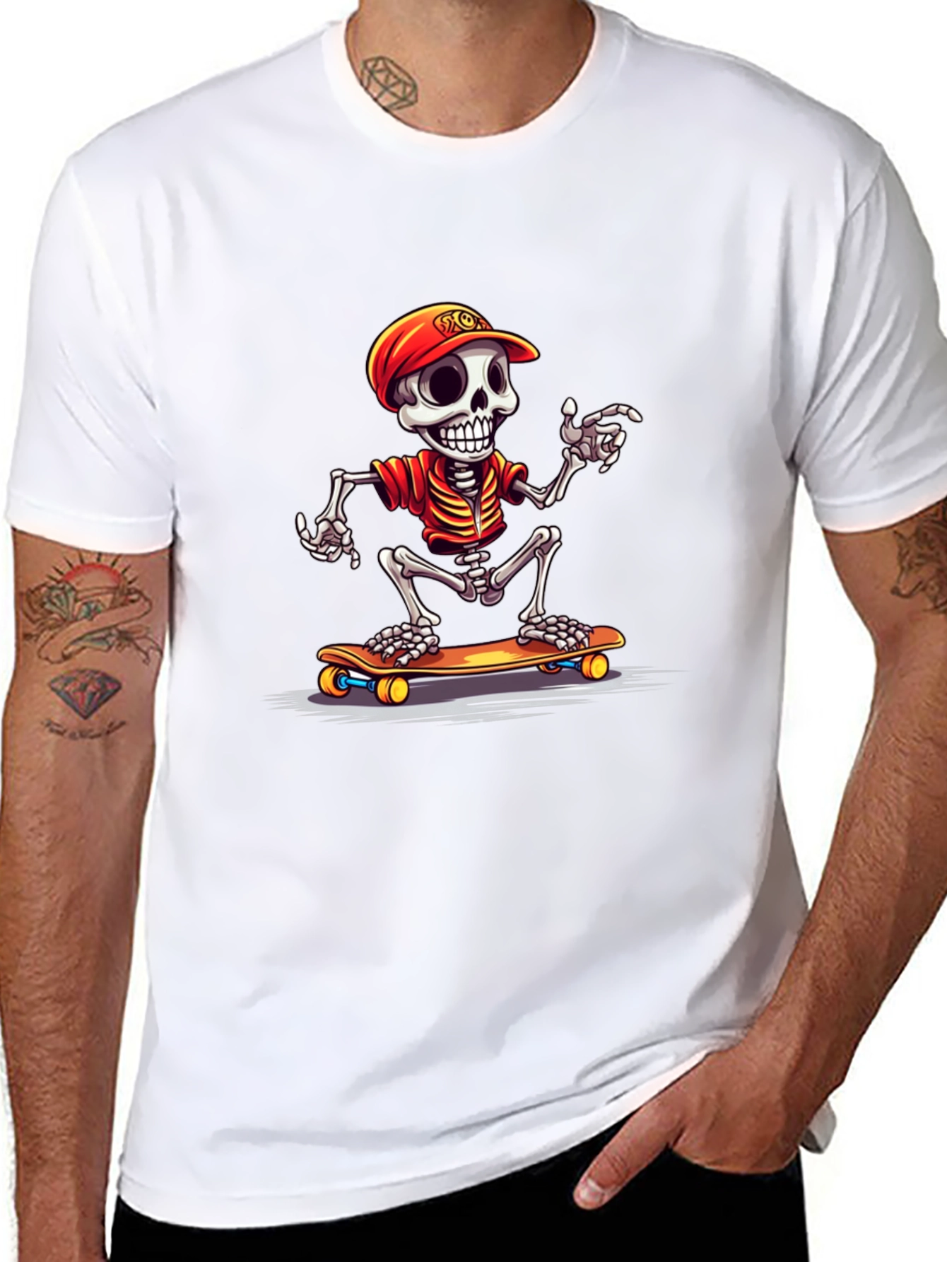 Skeleton Skateboarder Graphic Tee