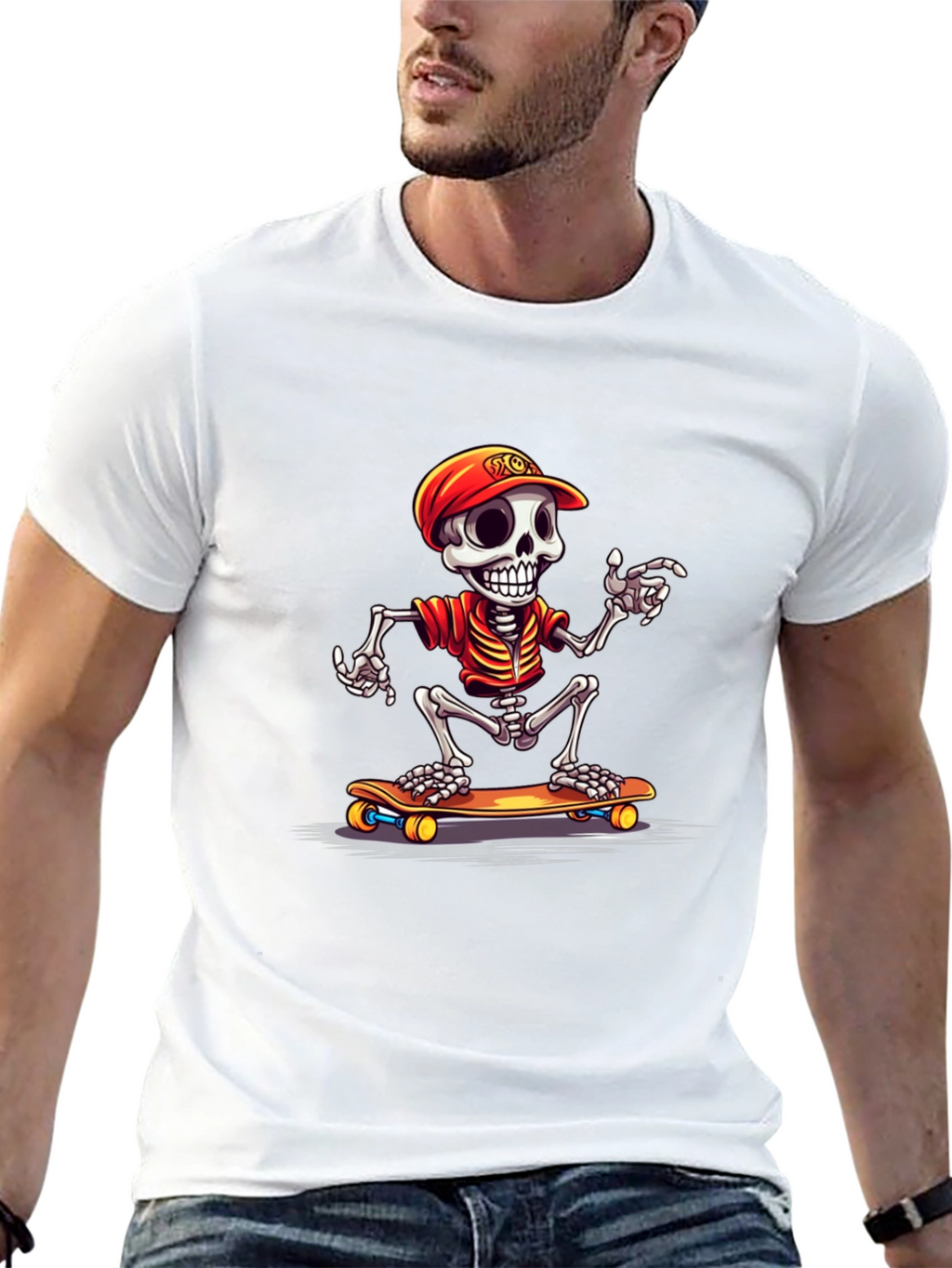 Skeleton Skateboarder Graphic Tee