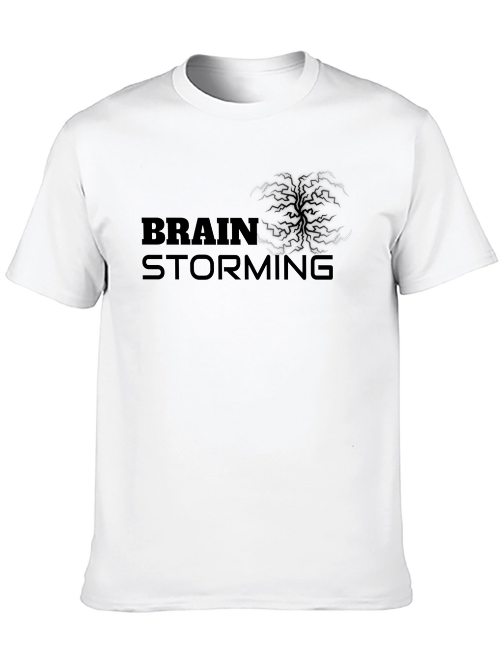 Brainstorming Graphic Tee - Black Cotton Casual Shirt