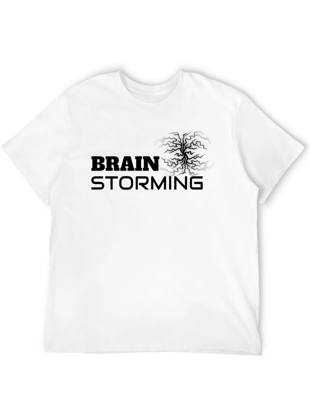 Brainstorming Graphic Tee - Black Cotton Casual Shirt