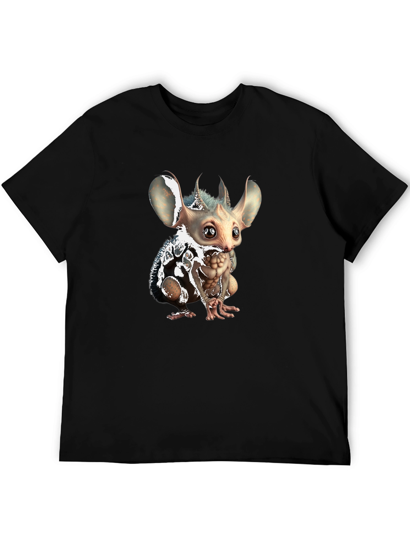 Unique Creature Graphic Tee - Soft Black Cotton