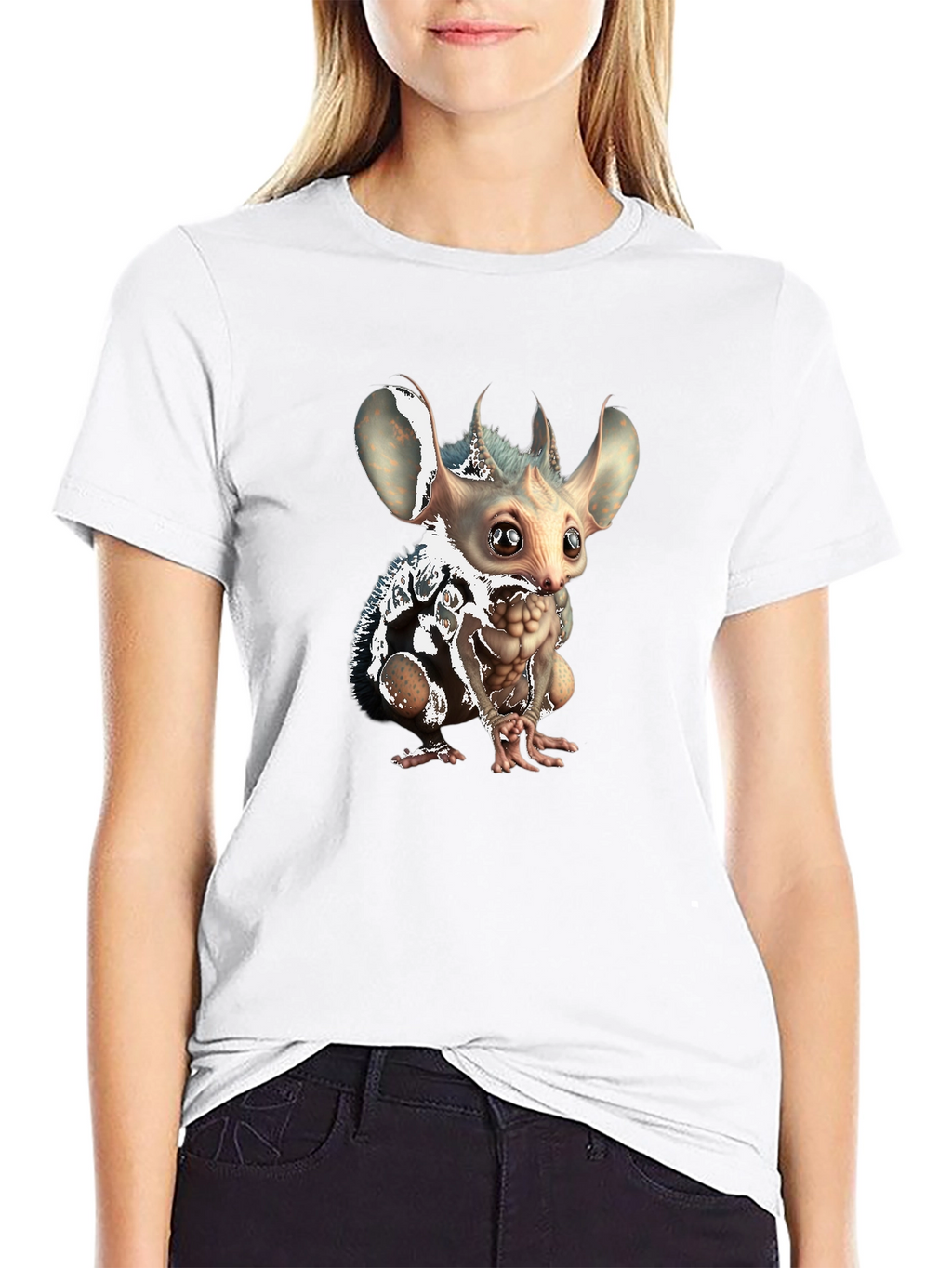 Unique Creature Graphic Tee - Soft Black Cotton