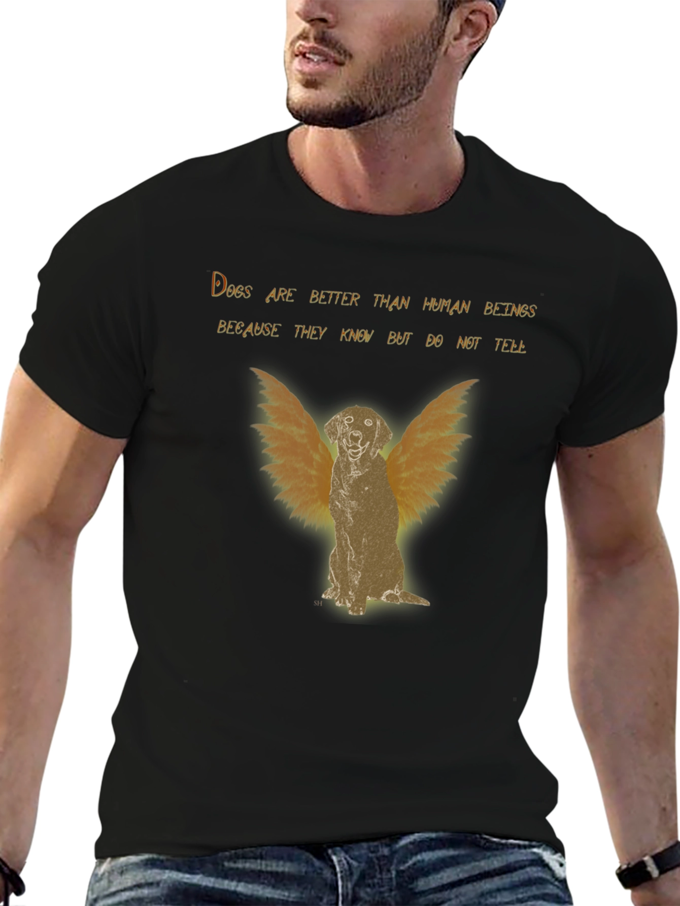 Dog Angel Graphic T-Shirt - Better Than Human