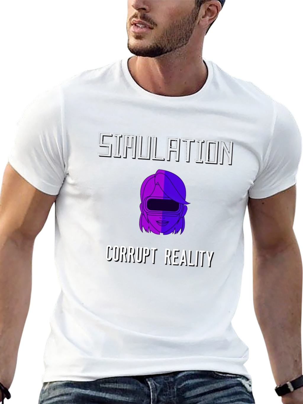 Simulation Corrupt Reality Graphic T-Shirt
