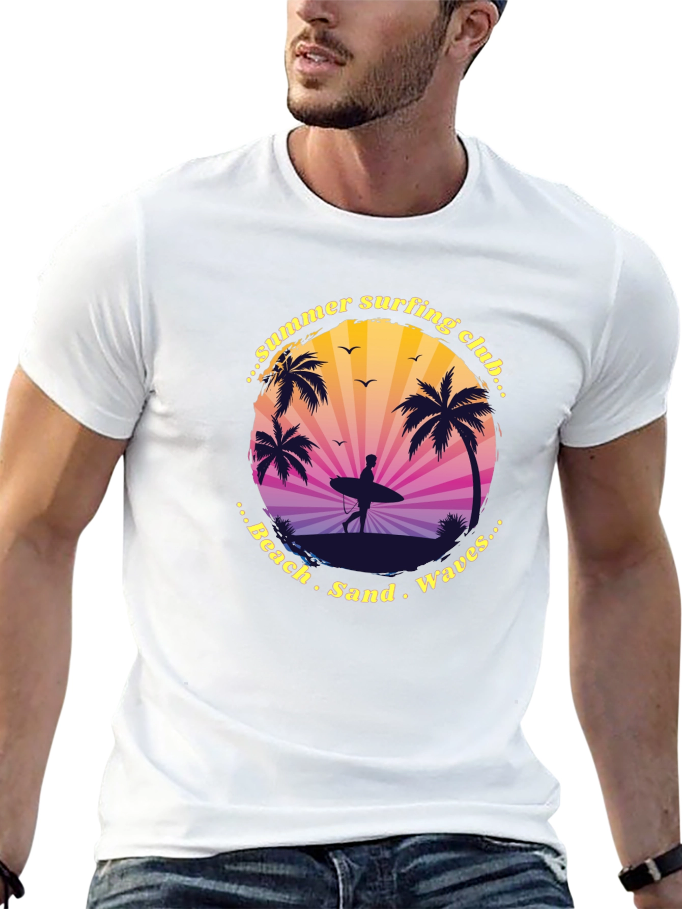 Summer Surfing Club Graphic Tee - Beach Vibes