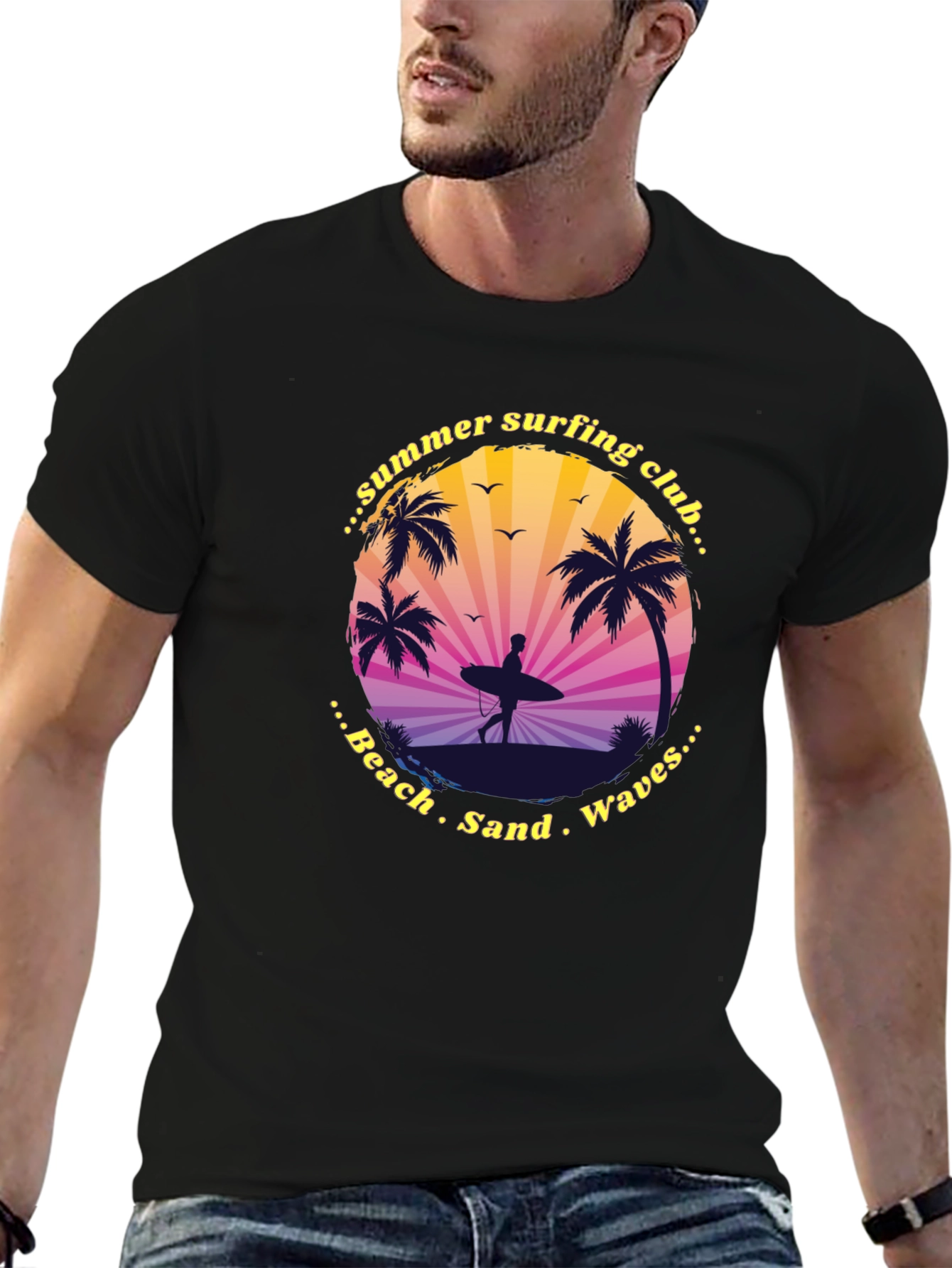 Summer Surfing Club Graphic Tee - Beach Vibes