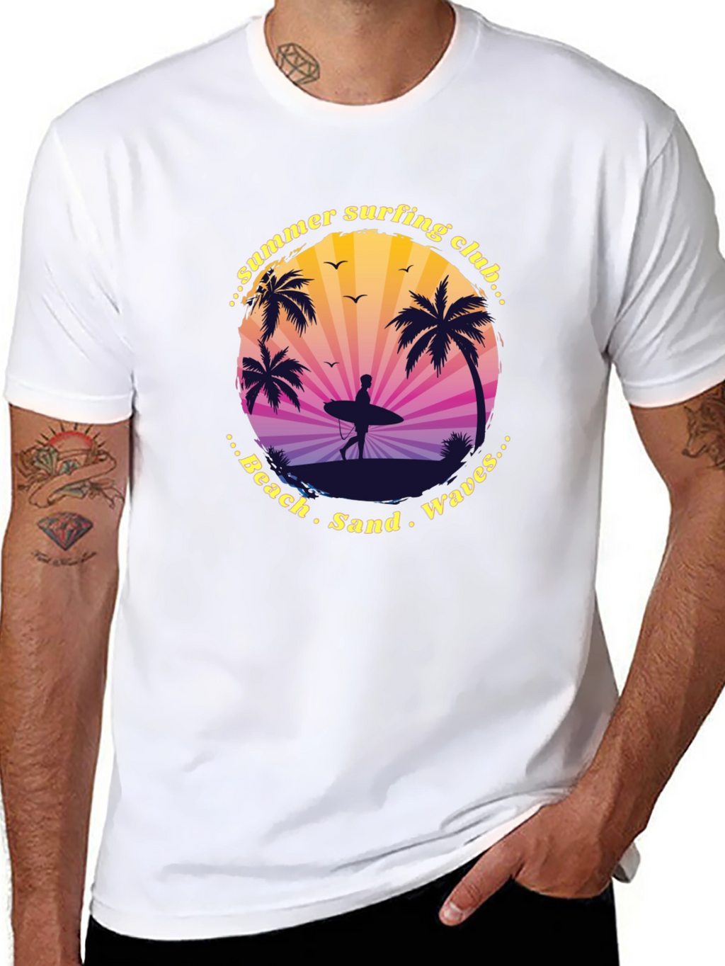 Summer Surfing Club Graphic Tee - Beach Vibes