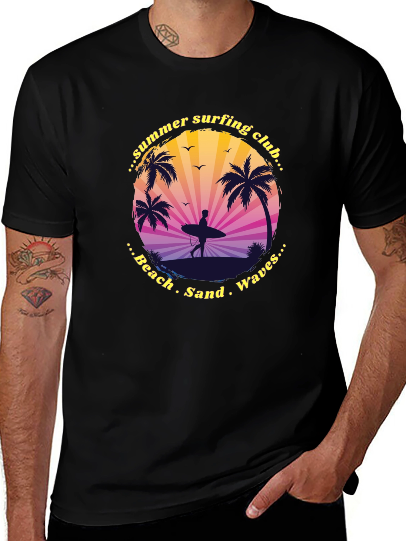 Summer Surfing Club Graphic Tee - Beach Vibes