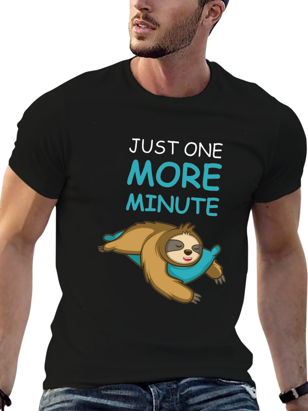 Just One More Minute Sloth Graphic T-Shirt