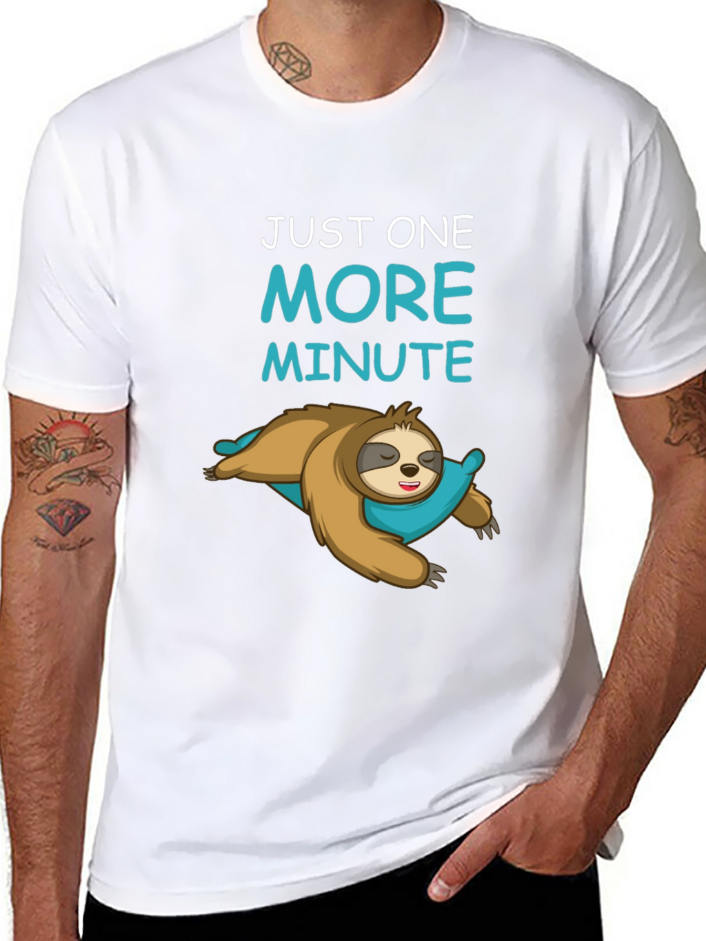 Just One More Minute Sloth Graphic T-Shirt