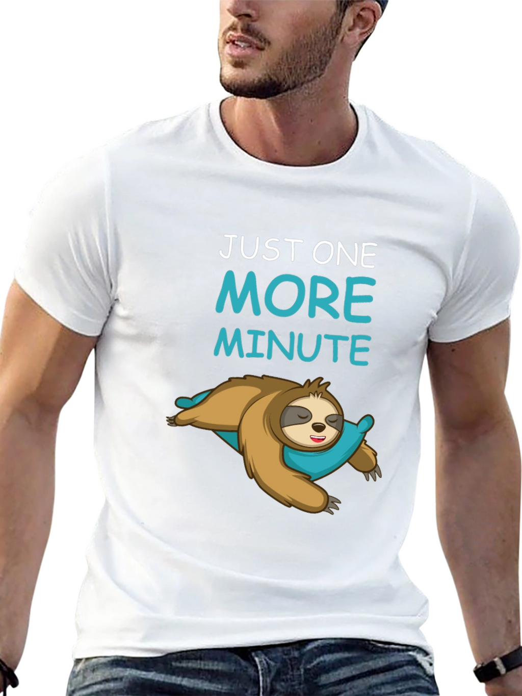 Just One More Minute Sloth Graphic T-Shirt