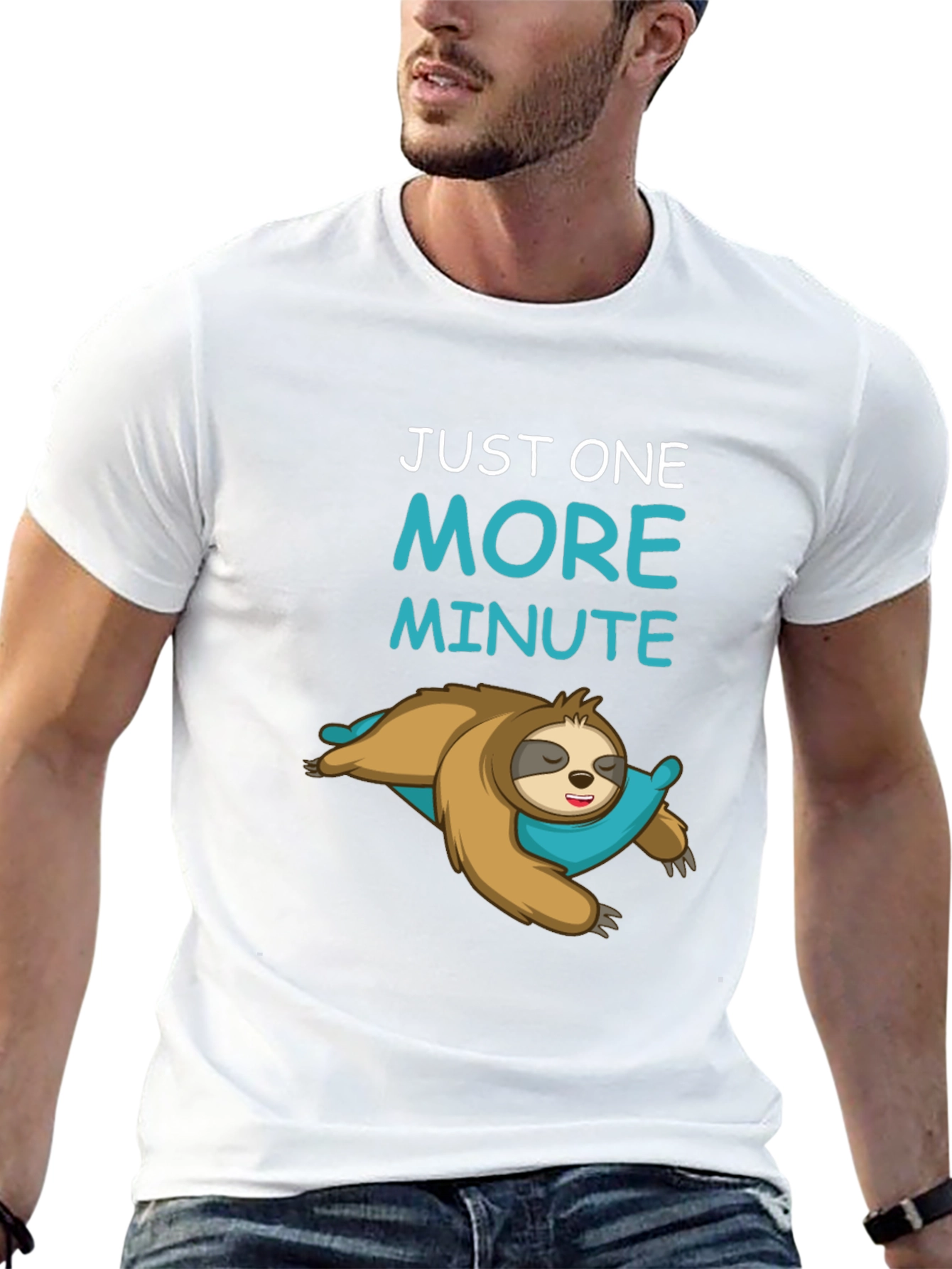 Just One More Minute Sloth Graphic T-Shirt