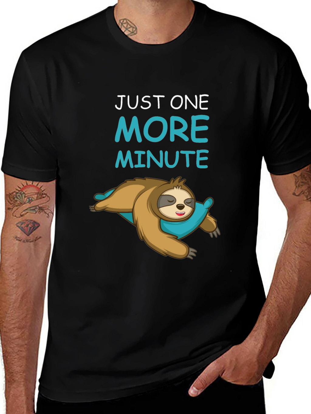 Just One More Minute Sloth Graphic T-Shirt
