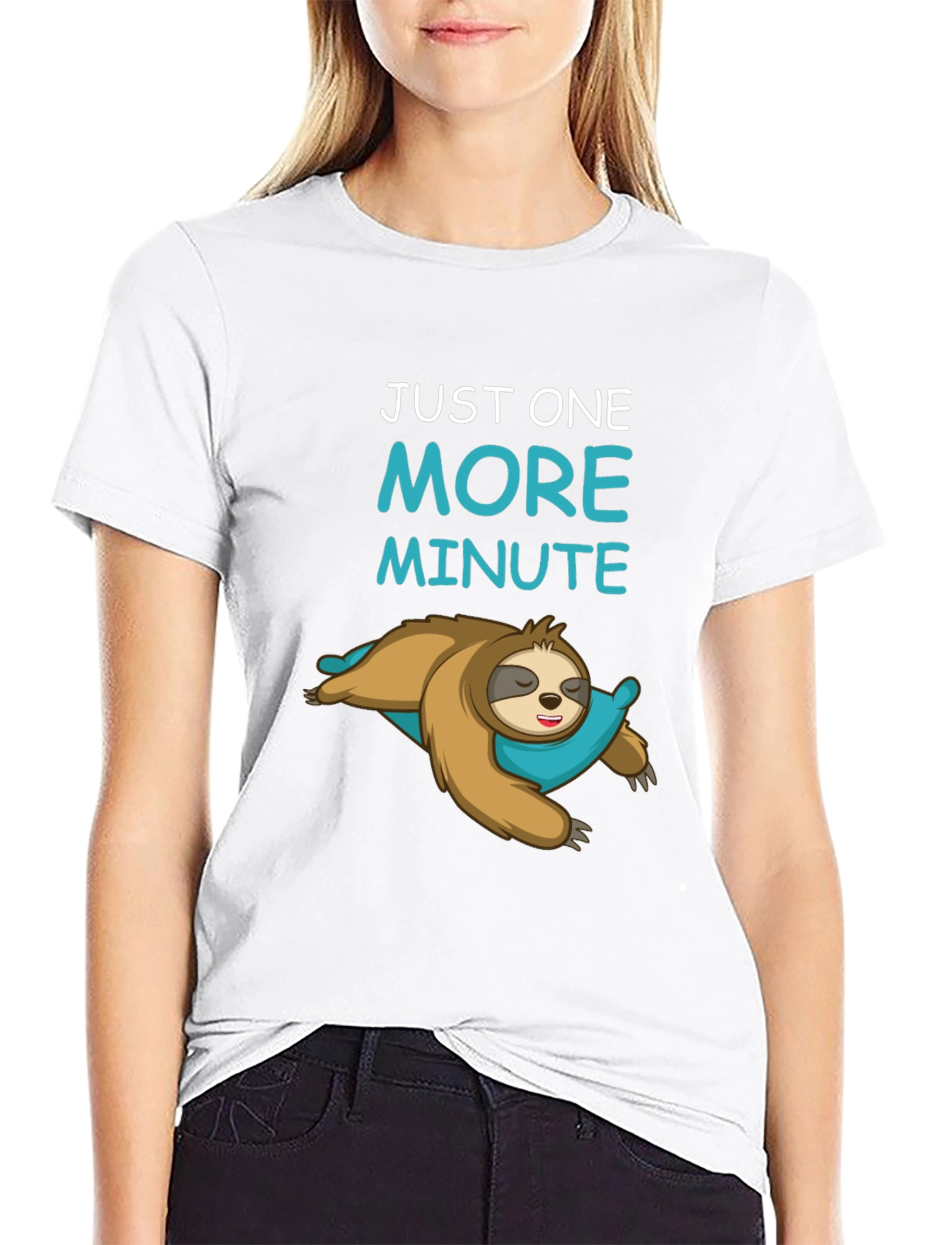 Just One More Minute Sloth Graphic T-Shirt