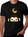 Monkey Banana Tee - Fun Cartoon Graphic T-Shirt