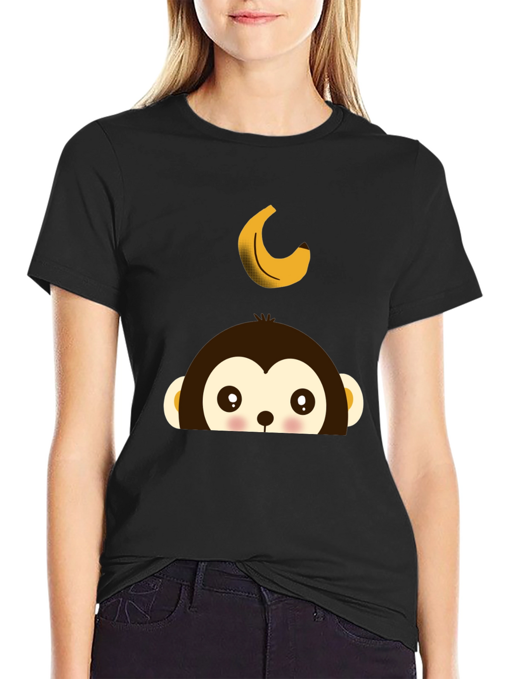 Monkey Banana Tee - Fun Cartoon Graphic T-Shirt