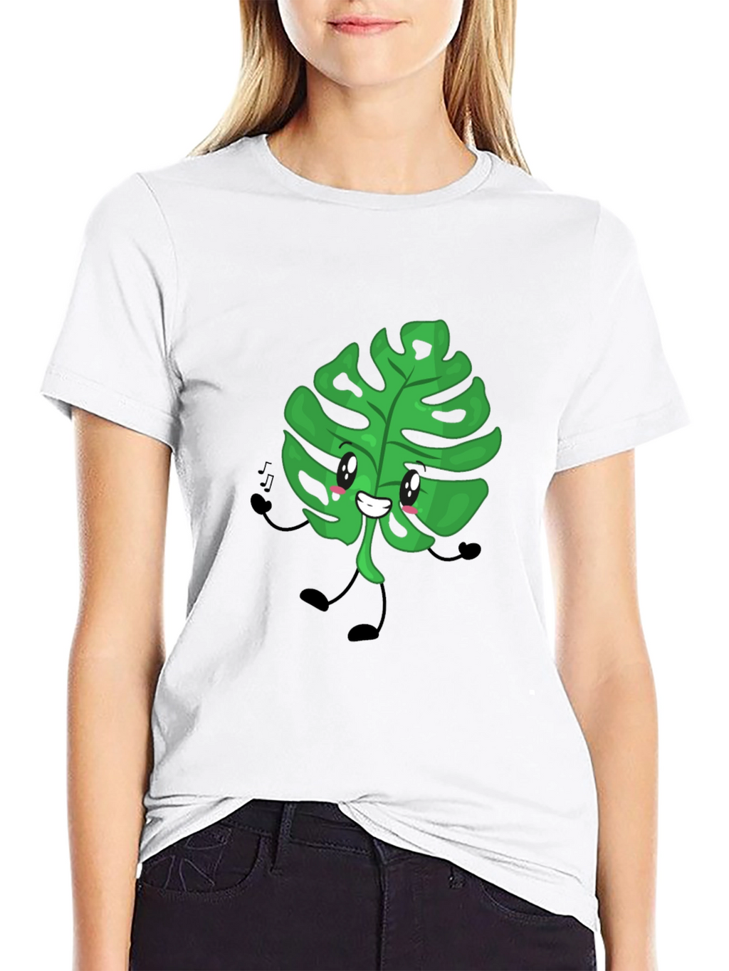 Cute Monstera Leaf Graphic T-Shirt