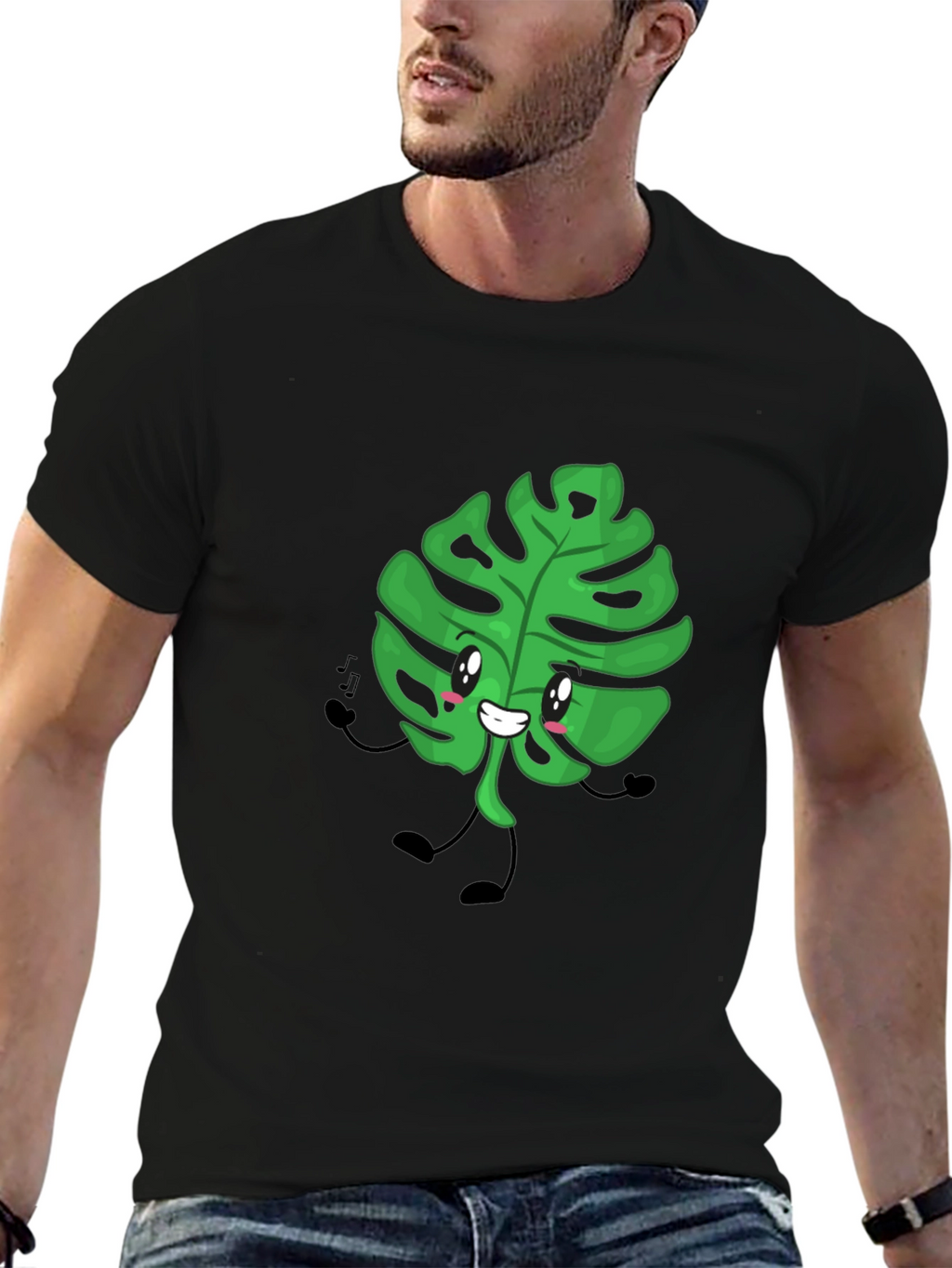 Cute Monstera Leaf Graphic T-Shirt