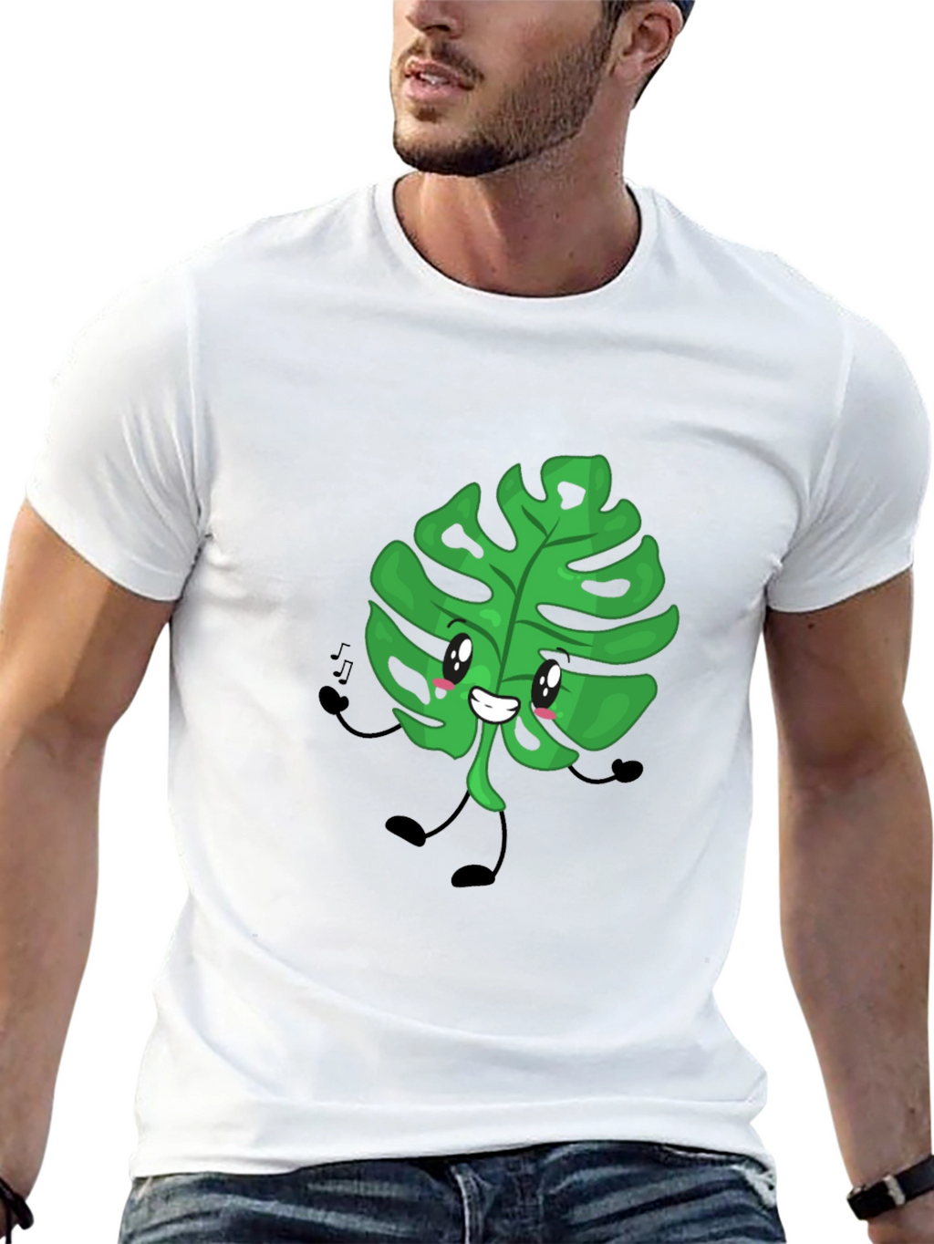 Cute Monstera Leaf Graphic T-Shirt