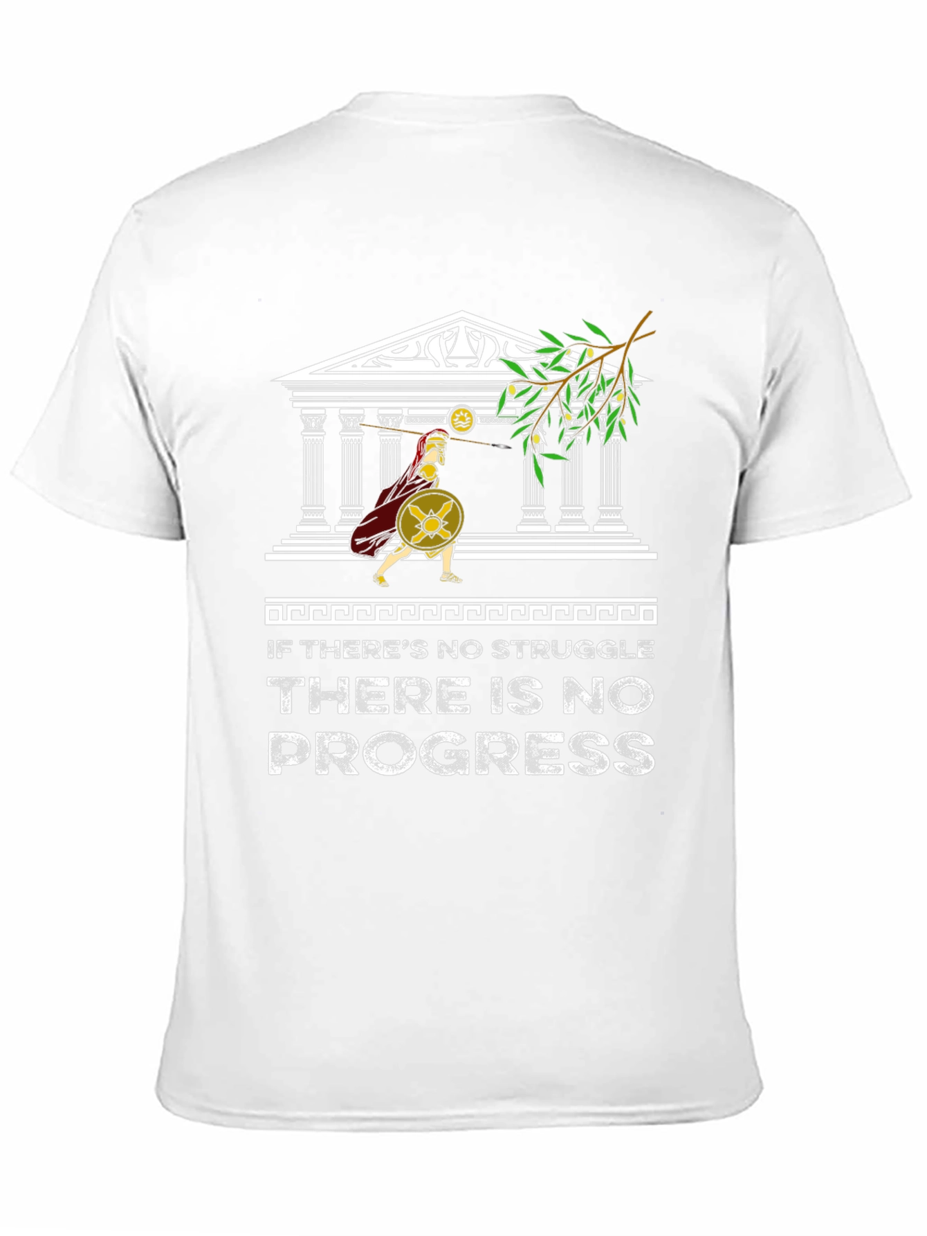 Motivational Spartan T-Shirt - No Struggle No Progress