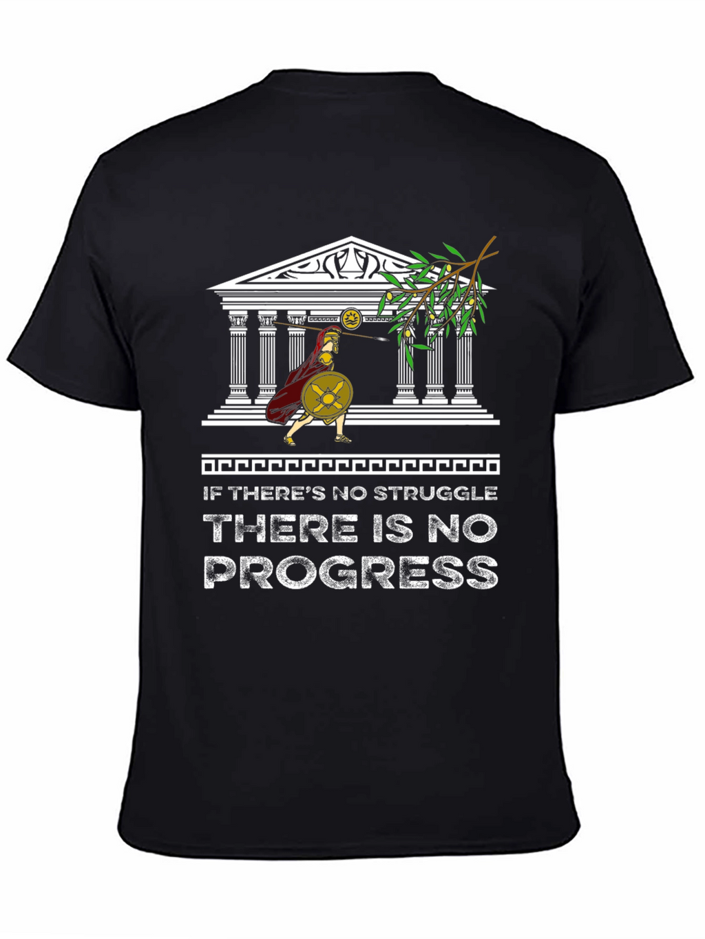 Motivational Spartan T-Shirt - No Struggle No Progress