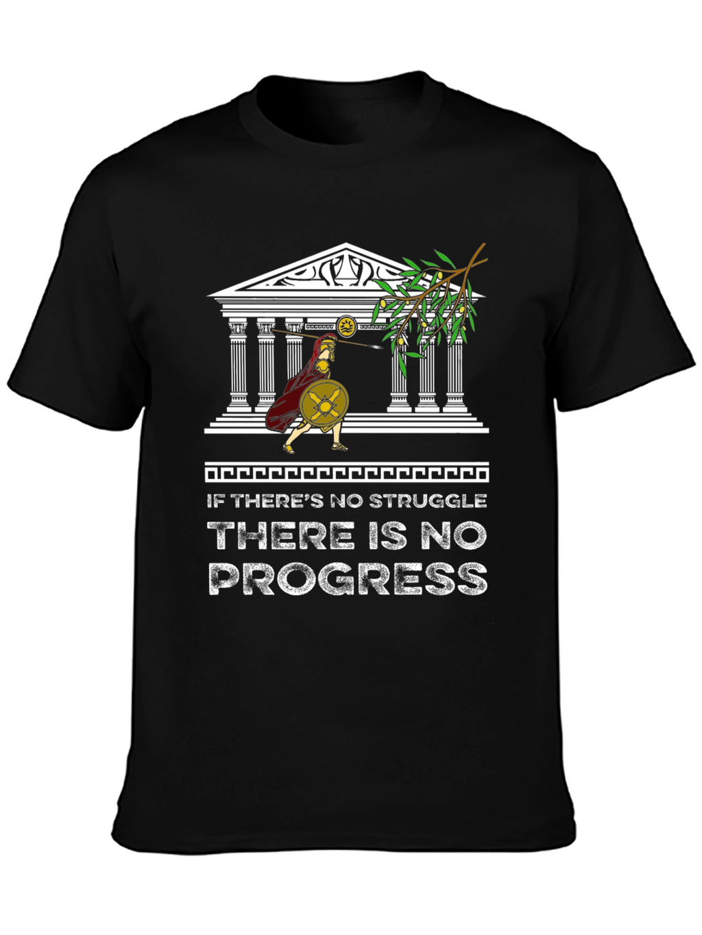 Motivational Spartan T-Shirt - No Struggle No Progress
