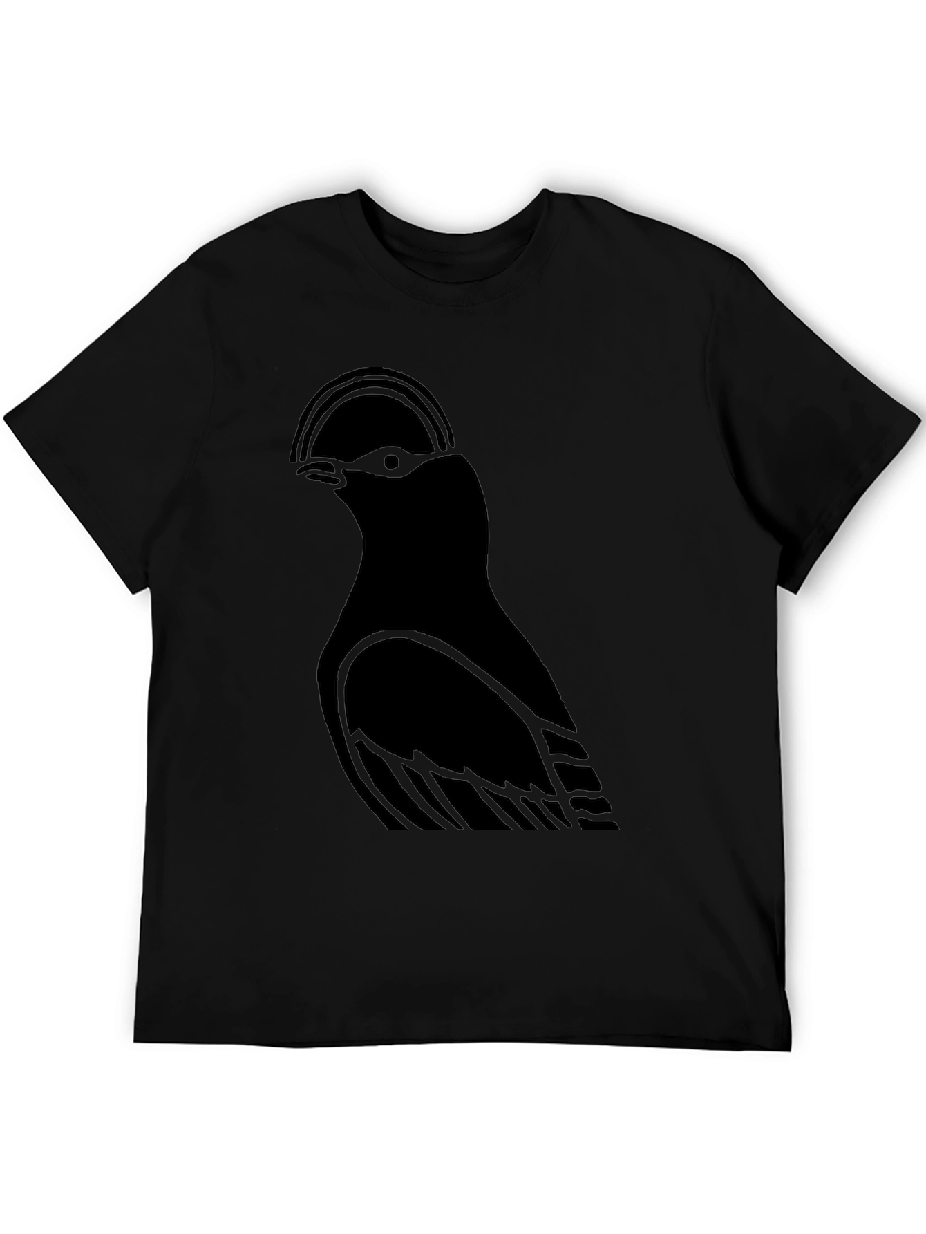 Minimalist Bird Graphic Black T-Shirt