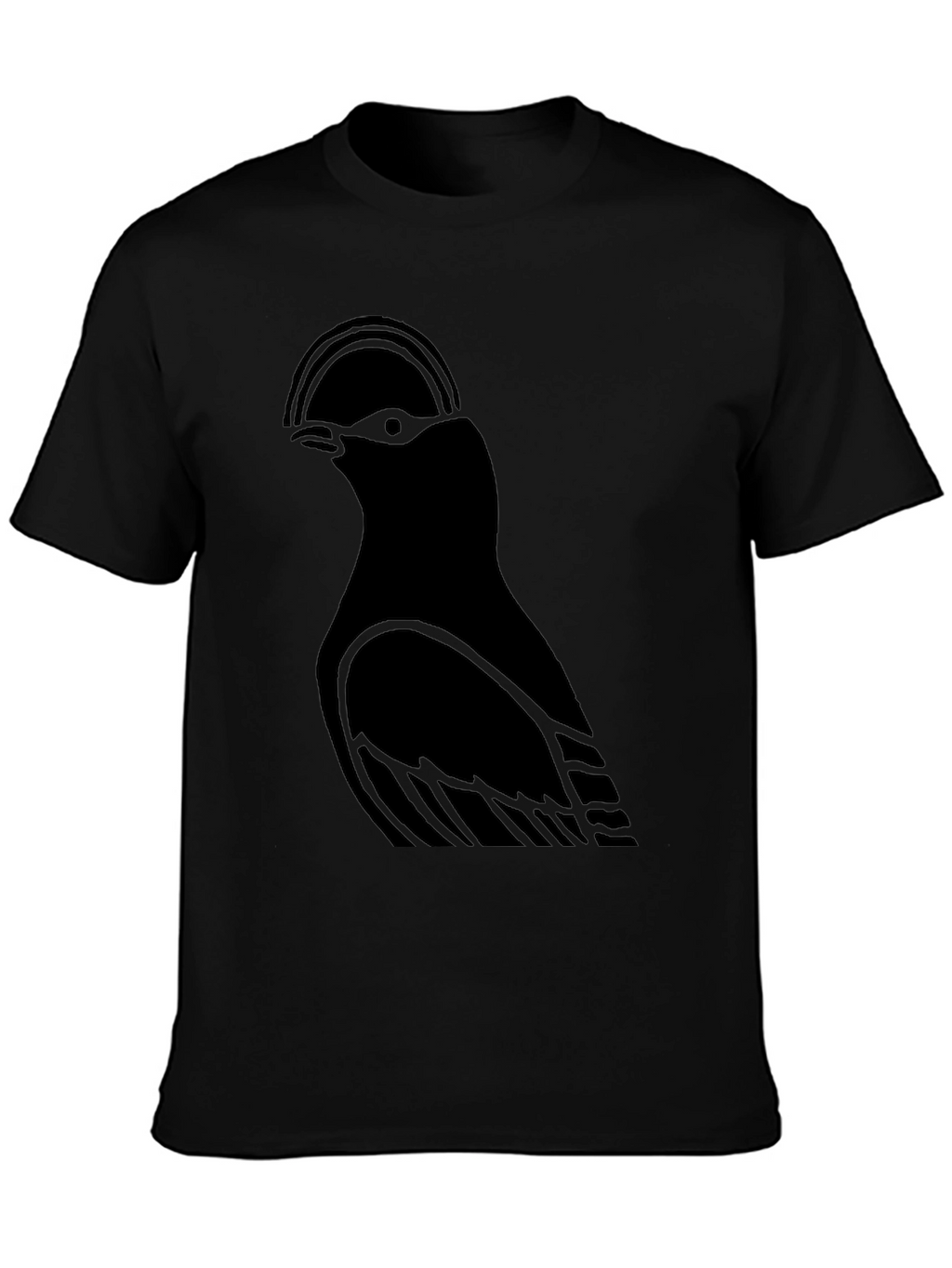 Minimalist Bird Graphic Black T-Shirt