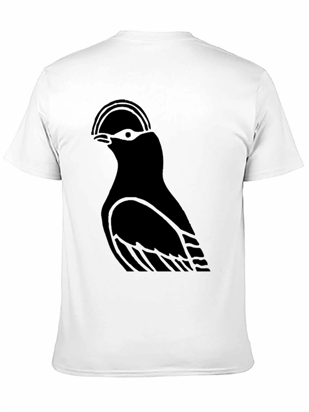 Minimalist Bird Graphic Black T-Shirt